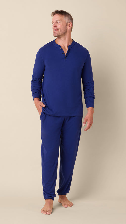 Classic Pima Knit Henley Set - Navy Main Navy