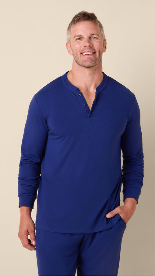 Classic Pima Knit Henley Set - Navy Extra Navy