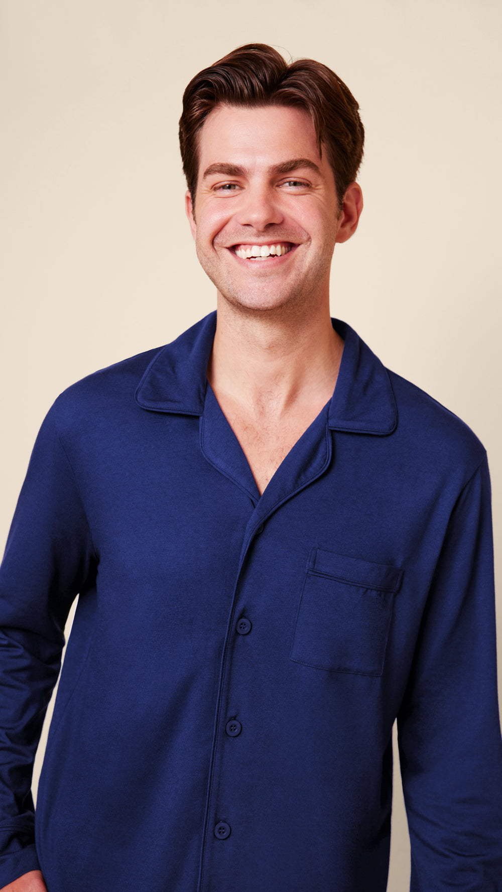 Classic Pima Knit Men's Pajama Set - Navy Extra Navy