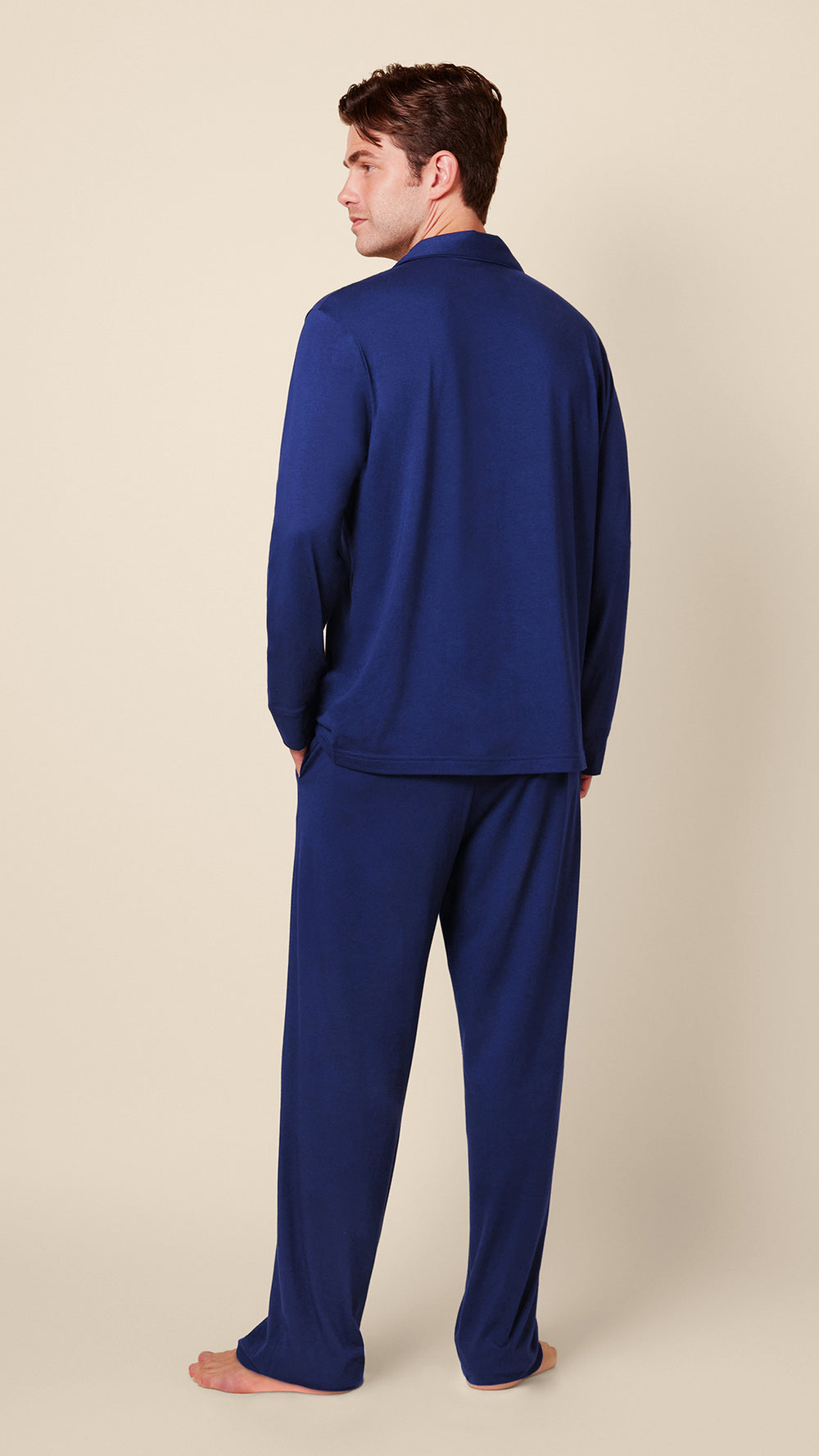 Classic Pima Knit Men's Pajama Set - Navy Hover Navy
