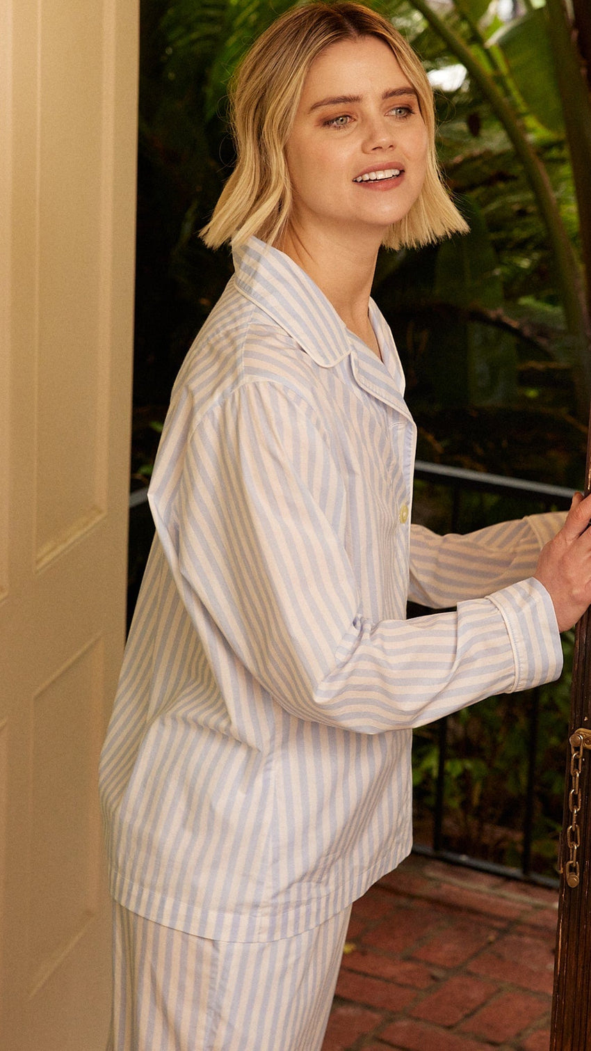 Classic Stripe Luxe Pima Long-Sleeved Pajama - Blue Extra Blue