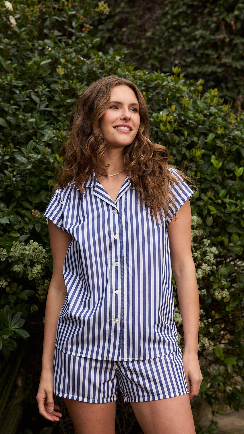 Classic Stripe Luxe Pima Short Set - Navy Extra Navy