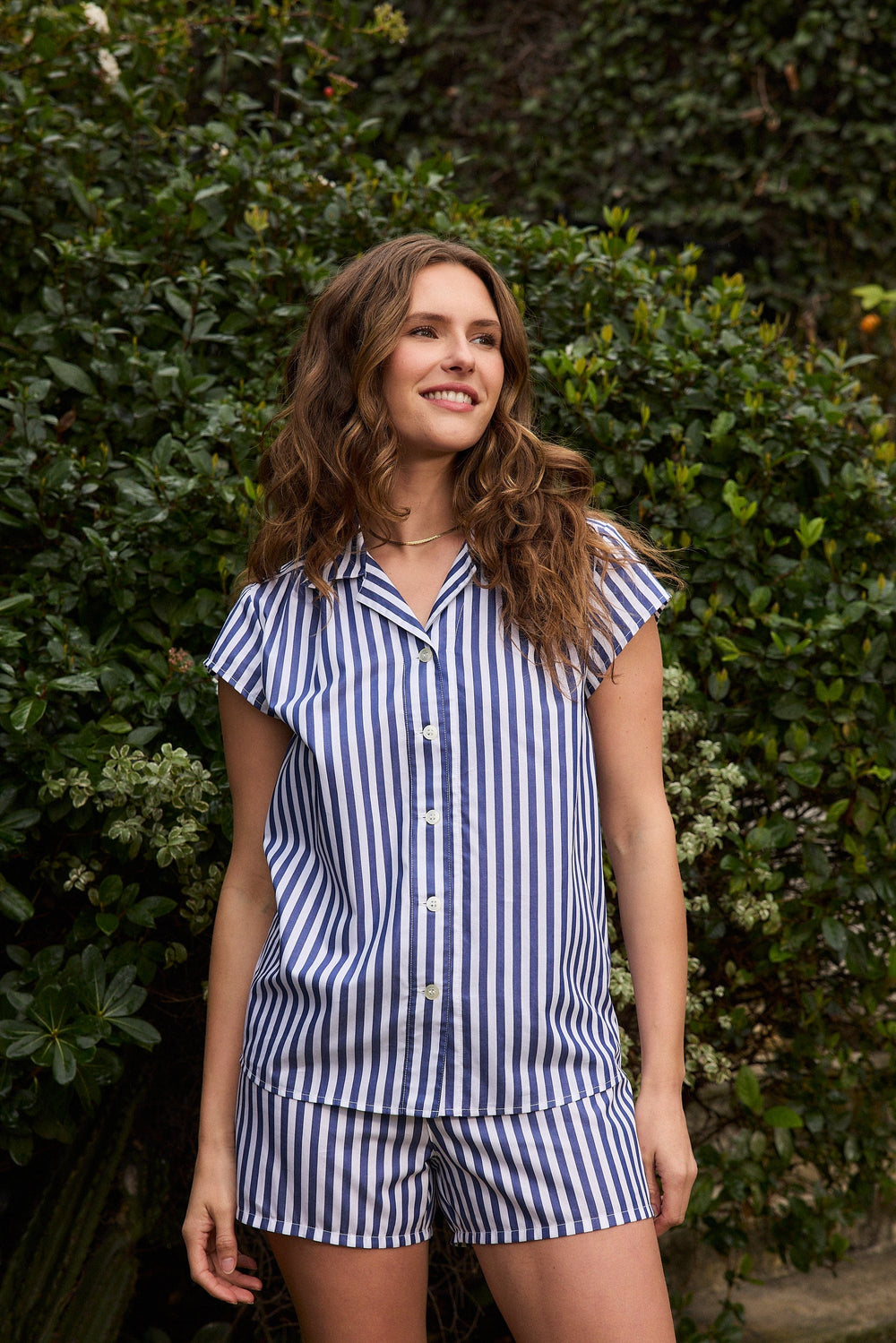Classic Stripe Luxe Pima Short Set - Navy Extra Navy
