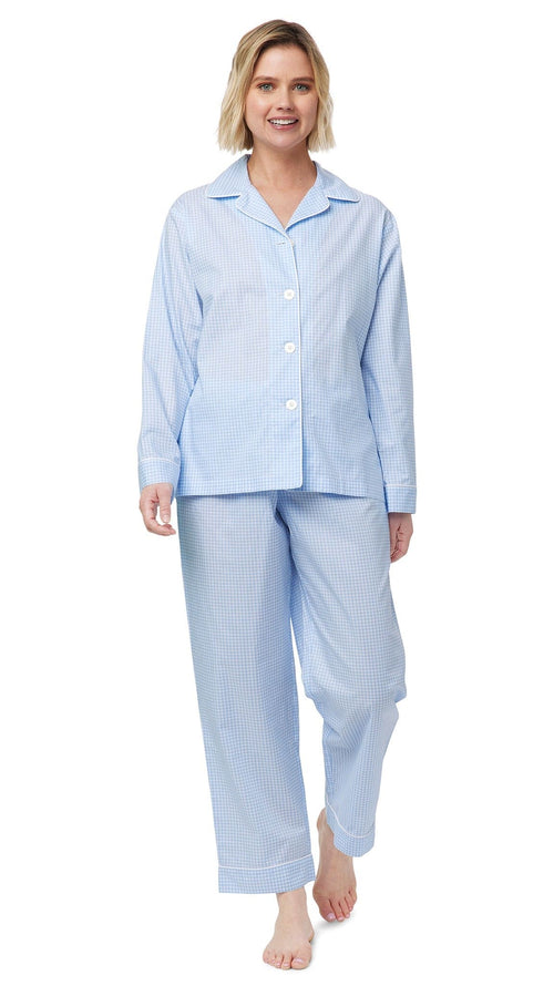Classic Gingham Luxe Pima Pajama - Blue Classic Gingham Luxe Pima Pajama - Blue
