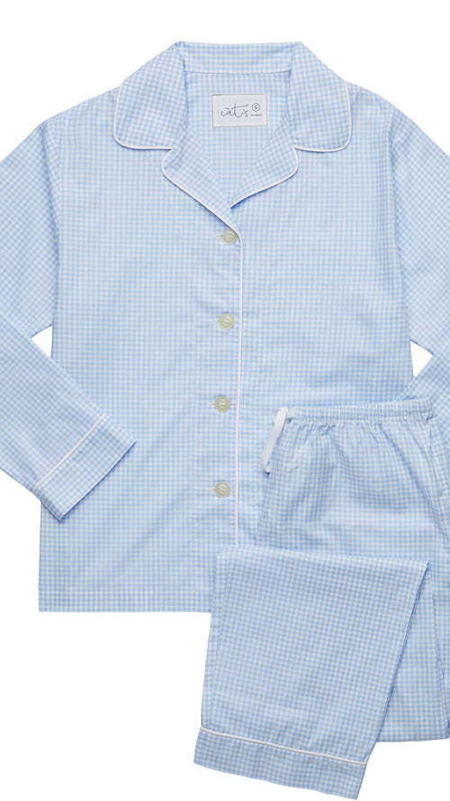 Classic Gingham Luxe Pima Pajama - Blue Description Blue