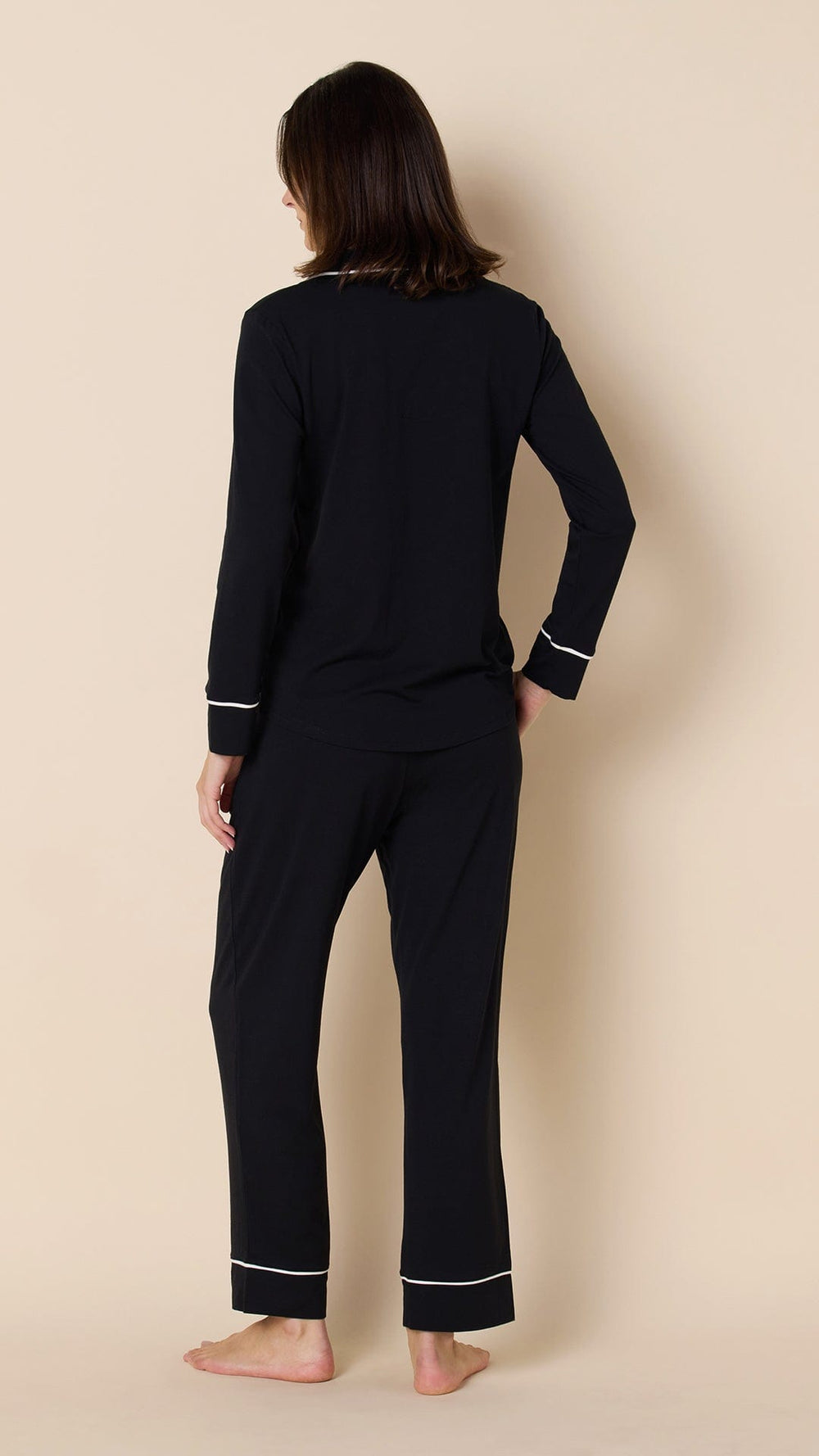 Classic Pima Knit Pajama - Midnight Extra Midnight/Pink