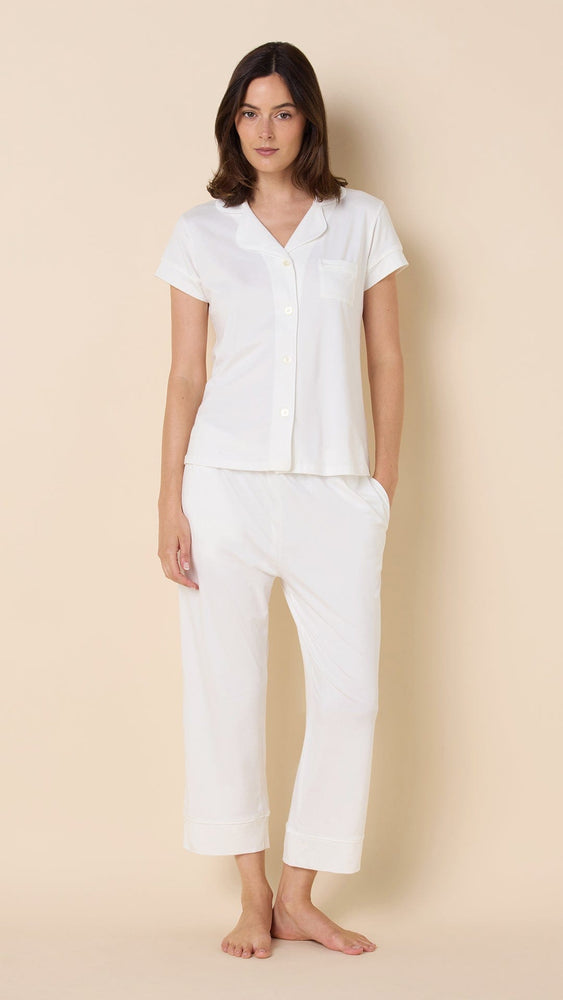 Classic Pima Knit Capri - White/White Main White