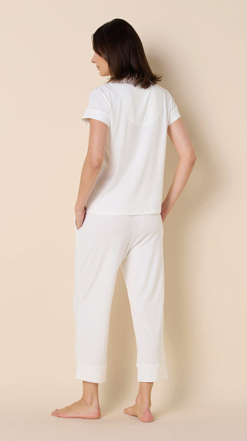 Classic Pima Knit Capri - White/White Extra White
