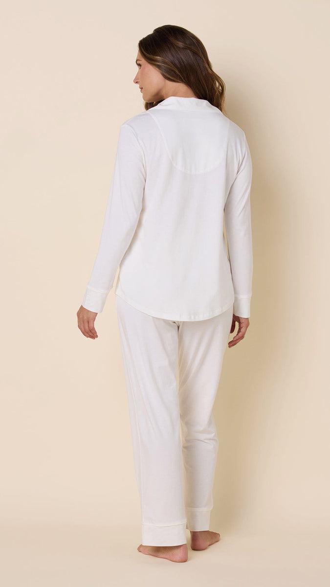 Classic Pima Knit Pajama - White/White – The Cat's Pajamas