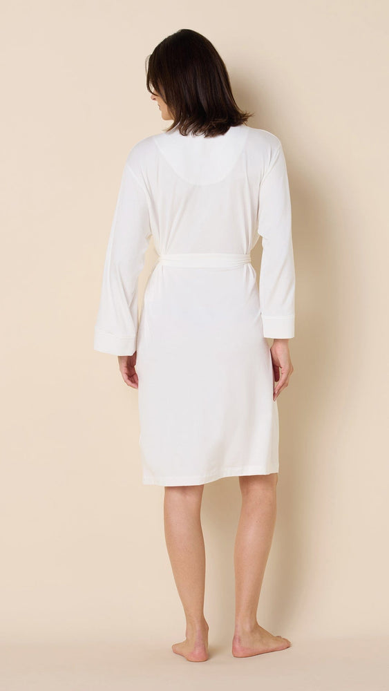Classic Pima Knit Kimono Robe - White/White Extra White
