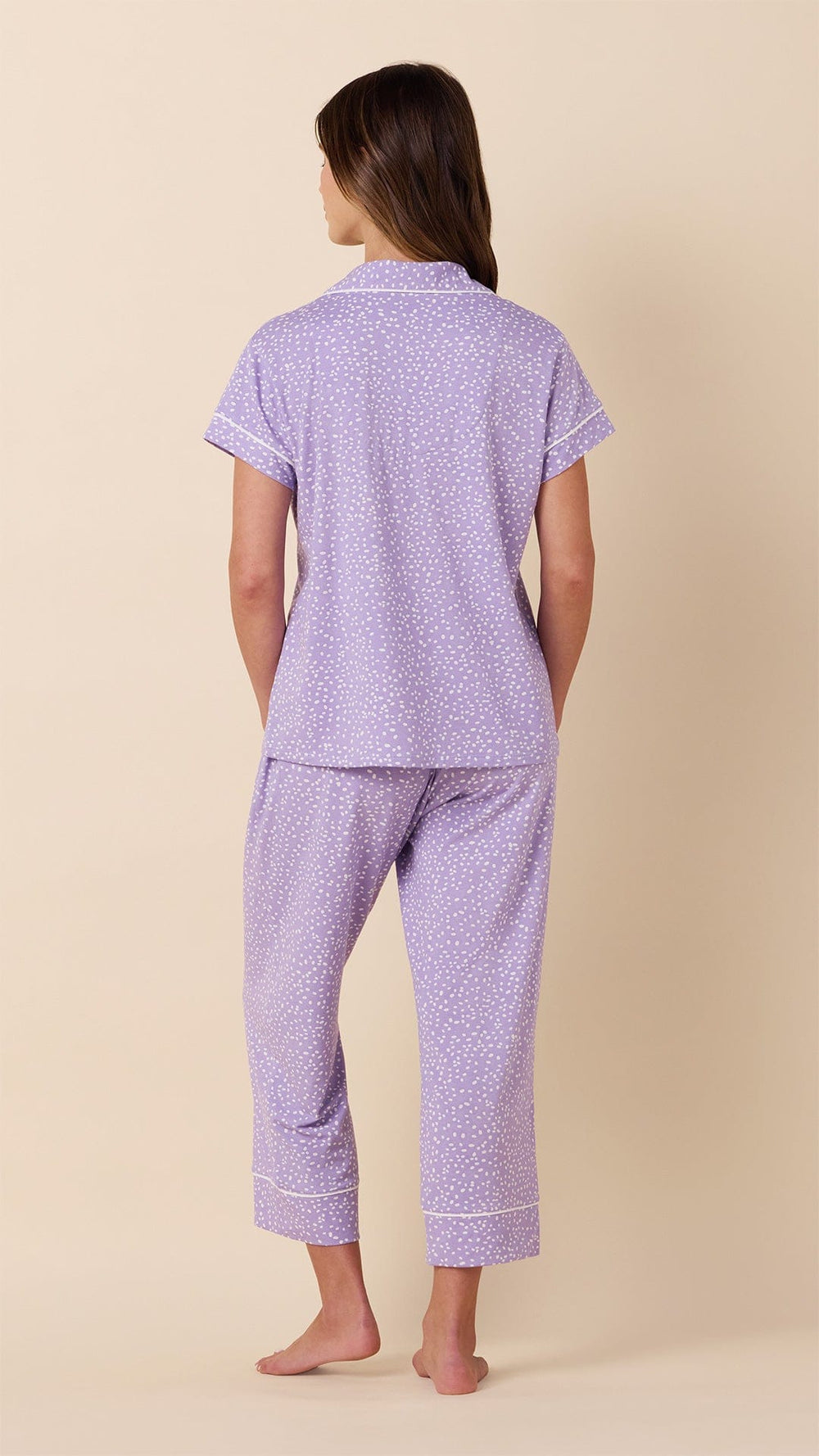 Confetti Dot Pima Knit Capri - Lilac Extra Lilac