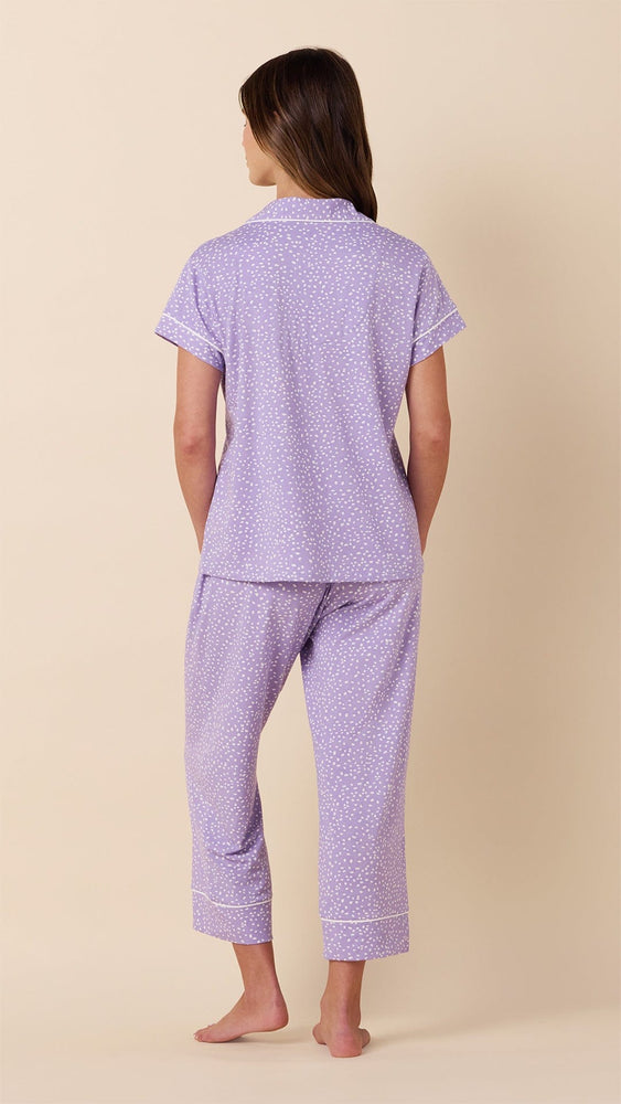 Confetti Dot Pima Knit Capri - Lilac Extra Lilac