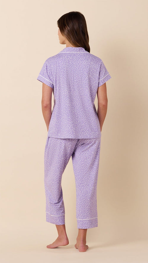 Confetti Dot Pima Knit Capri - Lilac Extra Lilac