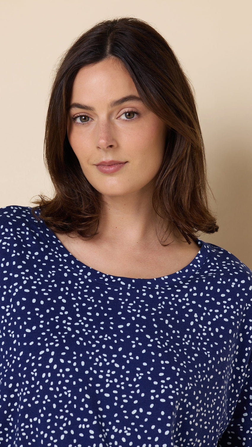 Confetti Dot Pima Knit Pullover Set - Navy Extra Navy