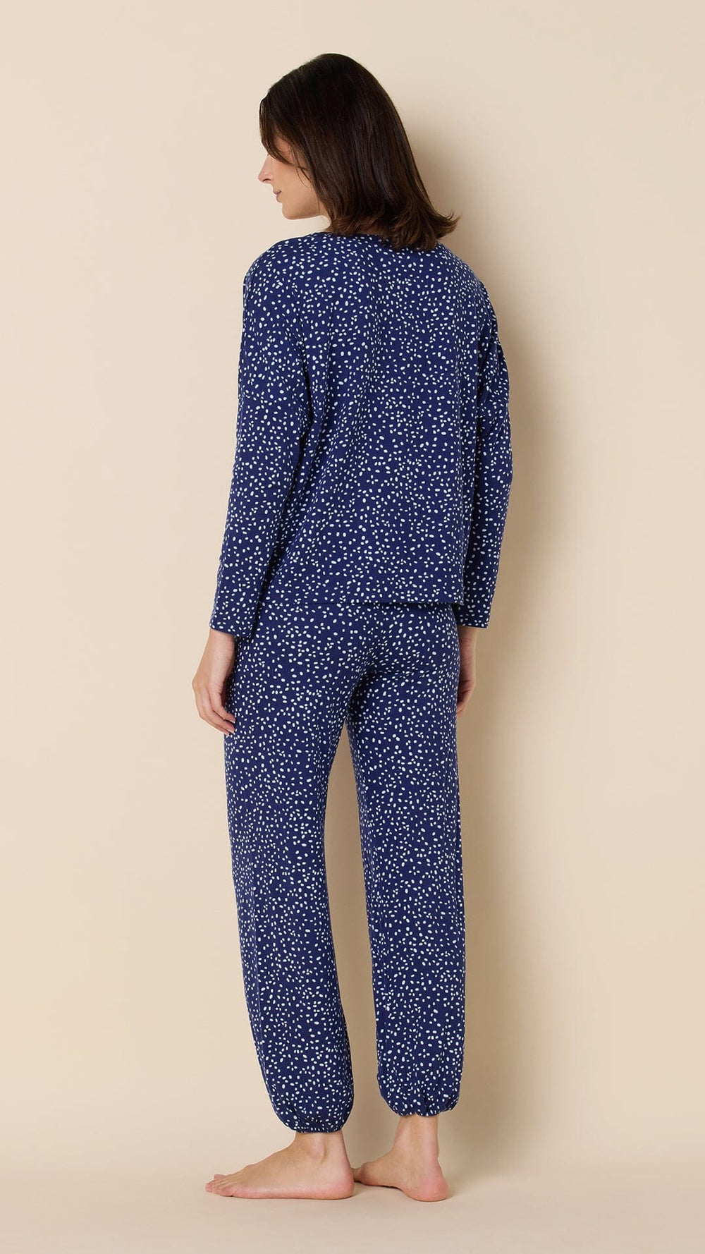 Confetti Dot Pima Knit Pullover Set - Navy Hover Navy
