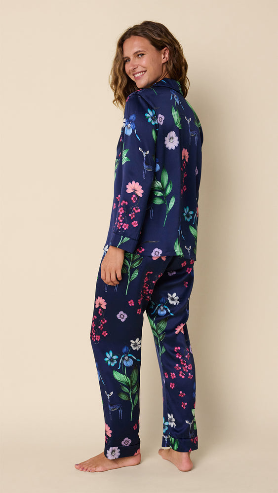 Deerly Silk Pajama Hover Navy