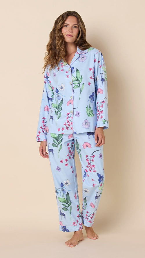 Deerly Flannel Pajama main blue