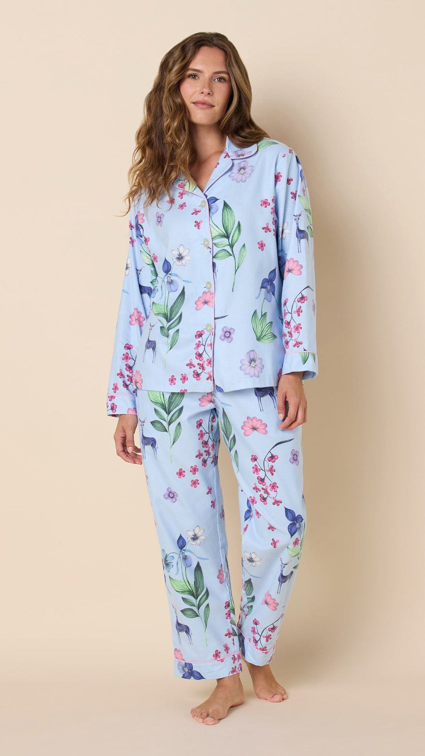 Deerly Flannel Pajama main blue