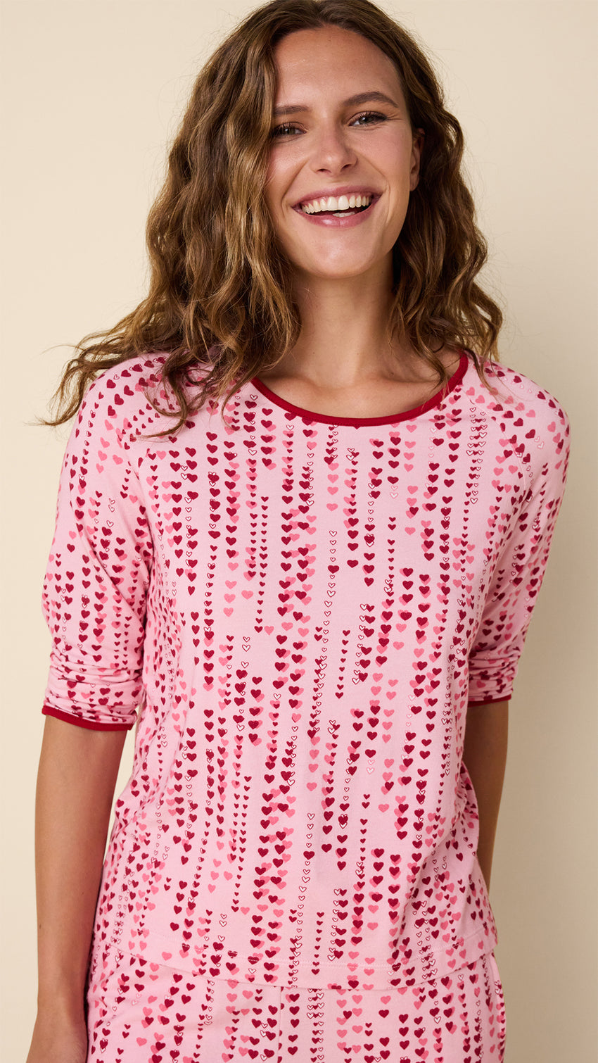 Dreamy Hearts Pima Knit Simple Set Extra Pink