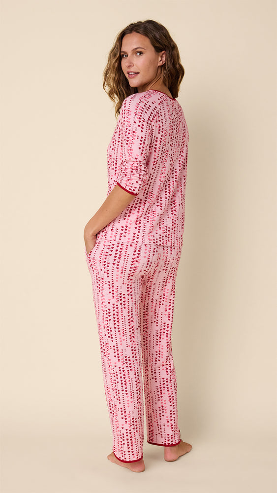 Dreamy Hearts Pima Knit Simple Set Hover Pink