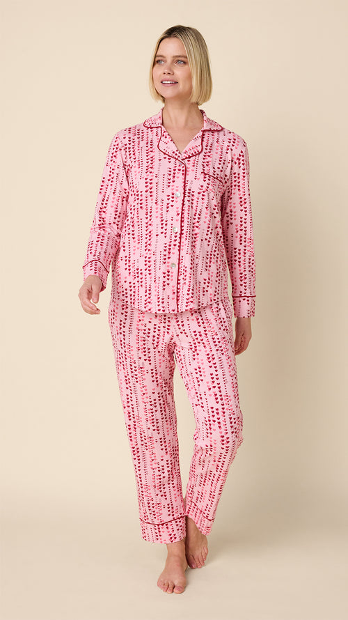 Dreamy Hearts Pima Knit Long-Sleeved Pajama Main Pink