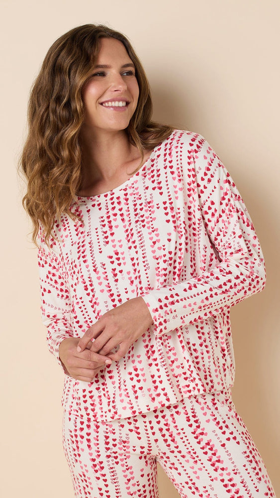 Dreamy Hearts Pima Knit Pullover Set - White extra white