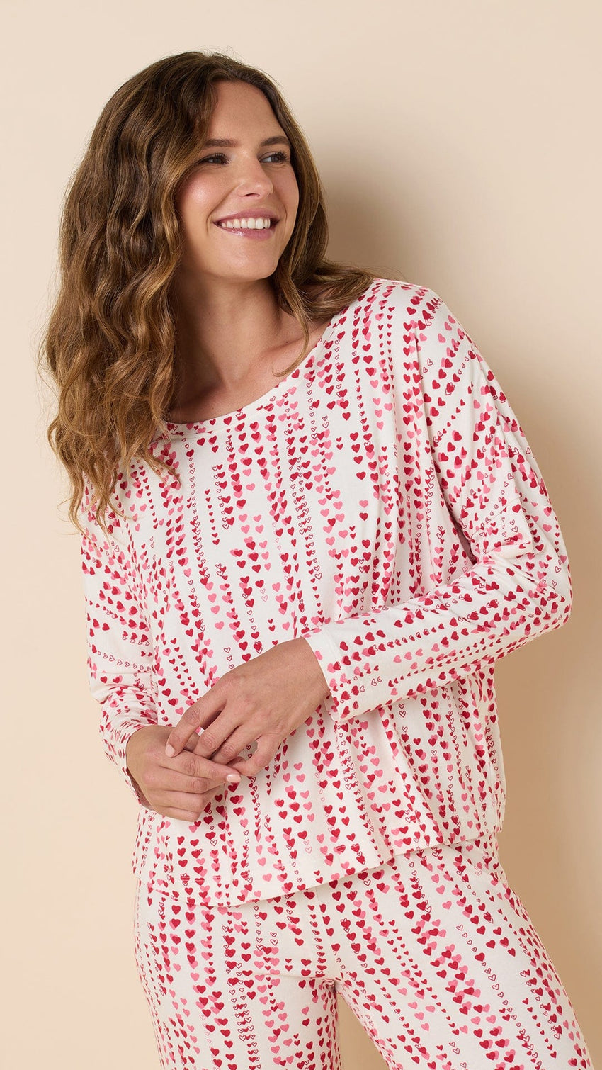 Dreamy Hearts Pima Knit Pullover Set - White extra white