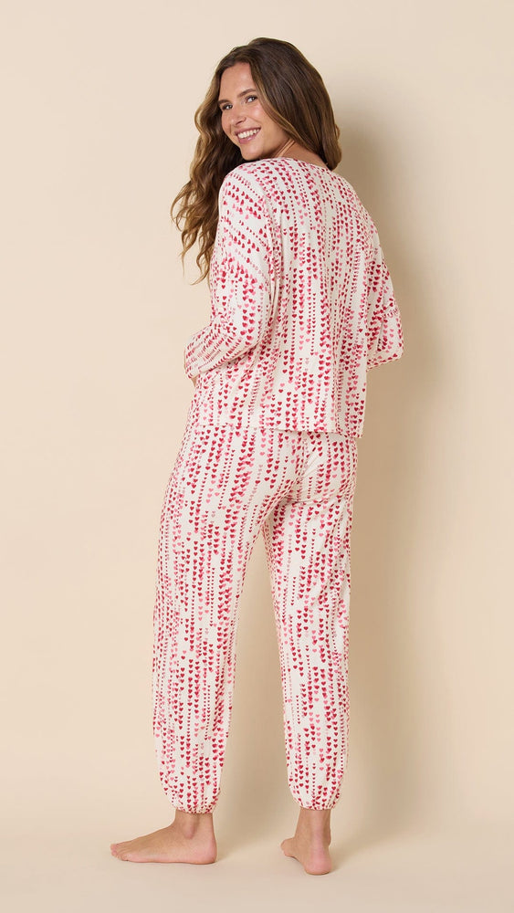 Dreamy Hearts Pima Knit Pullover Set - White hover white