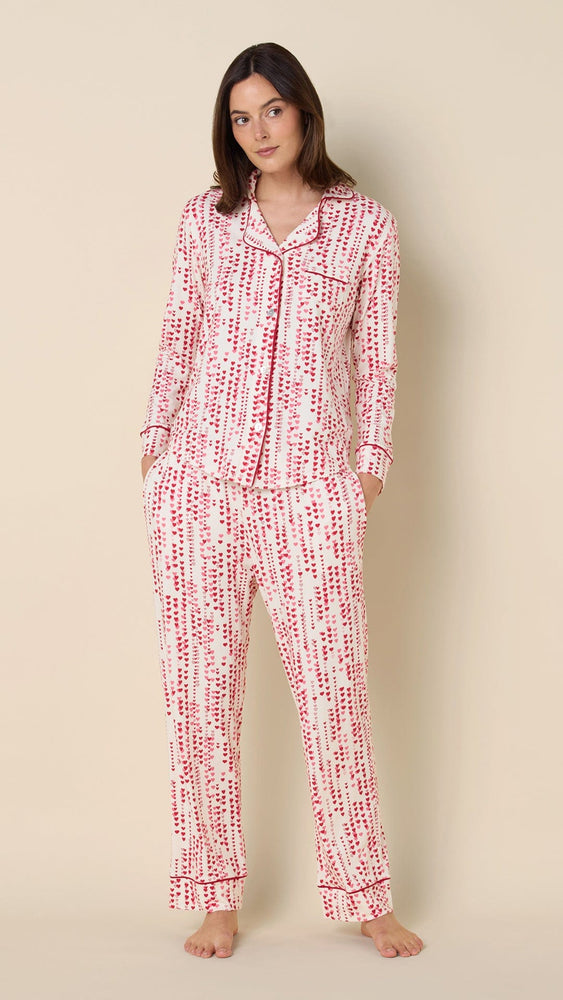 Dreamy Hearts Pima Knit Long-Sleeved Pajama - White Main White