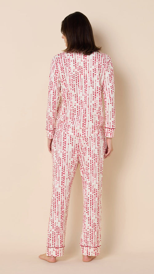 Dreamy Hearts Pima Knit Long-Sleeved Pajama - White Hover White