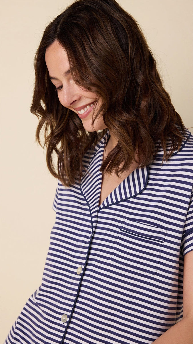 The Everyday Short - Navy Stripe