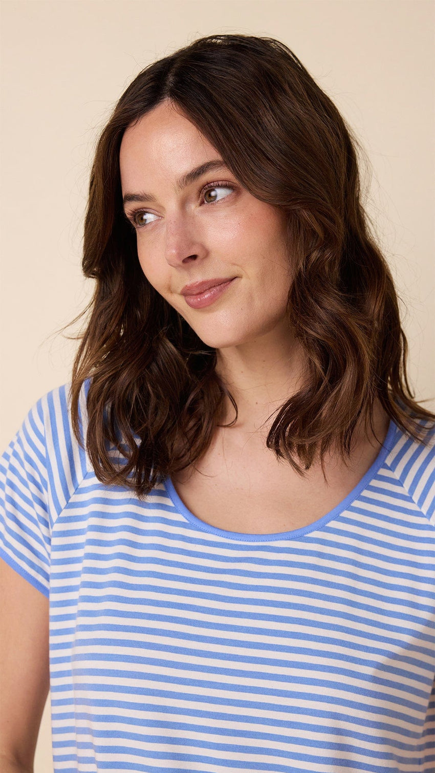 Essential Stripe Pima Knit Simple Short Set - Provence Extra Provence
