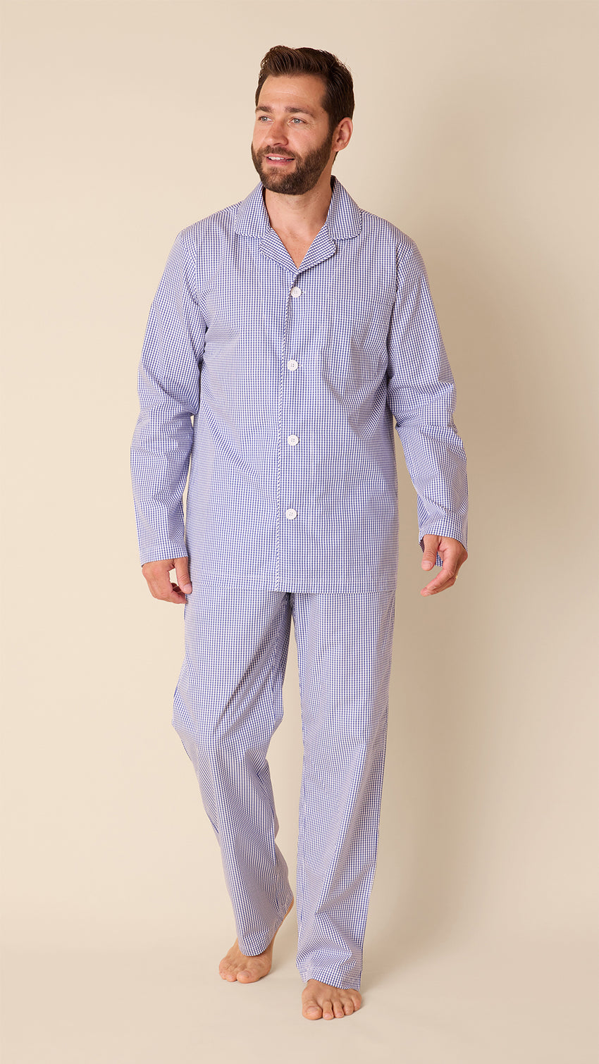 East Side Men's Luxe Pima Pajama - Blue Blue Main