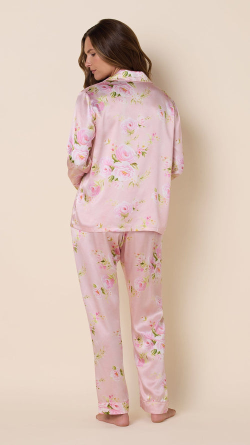 Eden Rose Silk Pajama - Pink Extra Pink