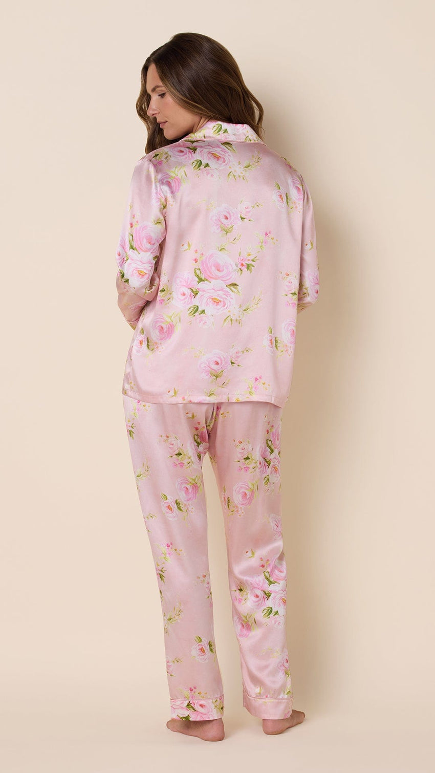 Eden Rose Silk Pajama - Pink Extra Pink