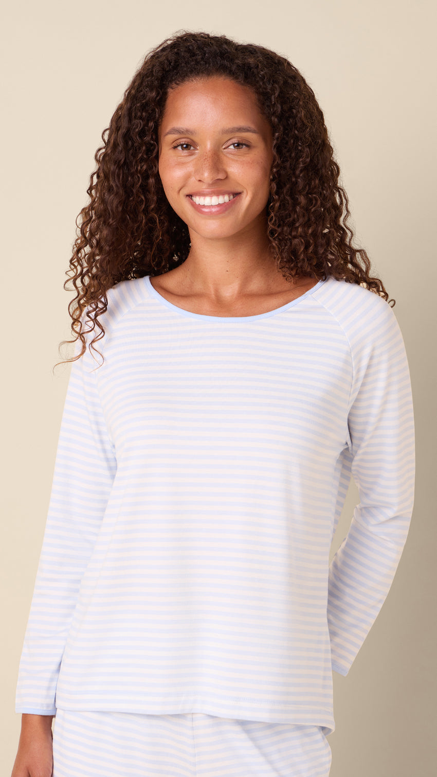 Essential Stripe Pima Knit Simple Set - Heavenly Blue Extra Heavenly Blue