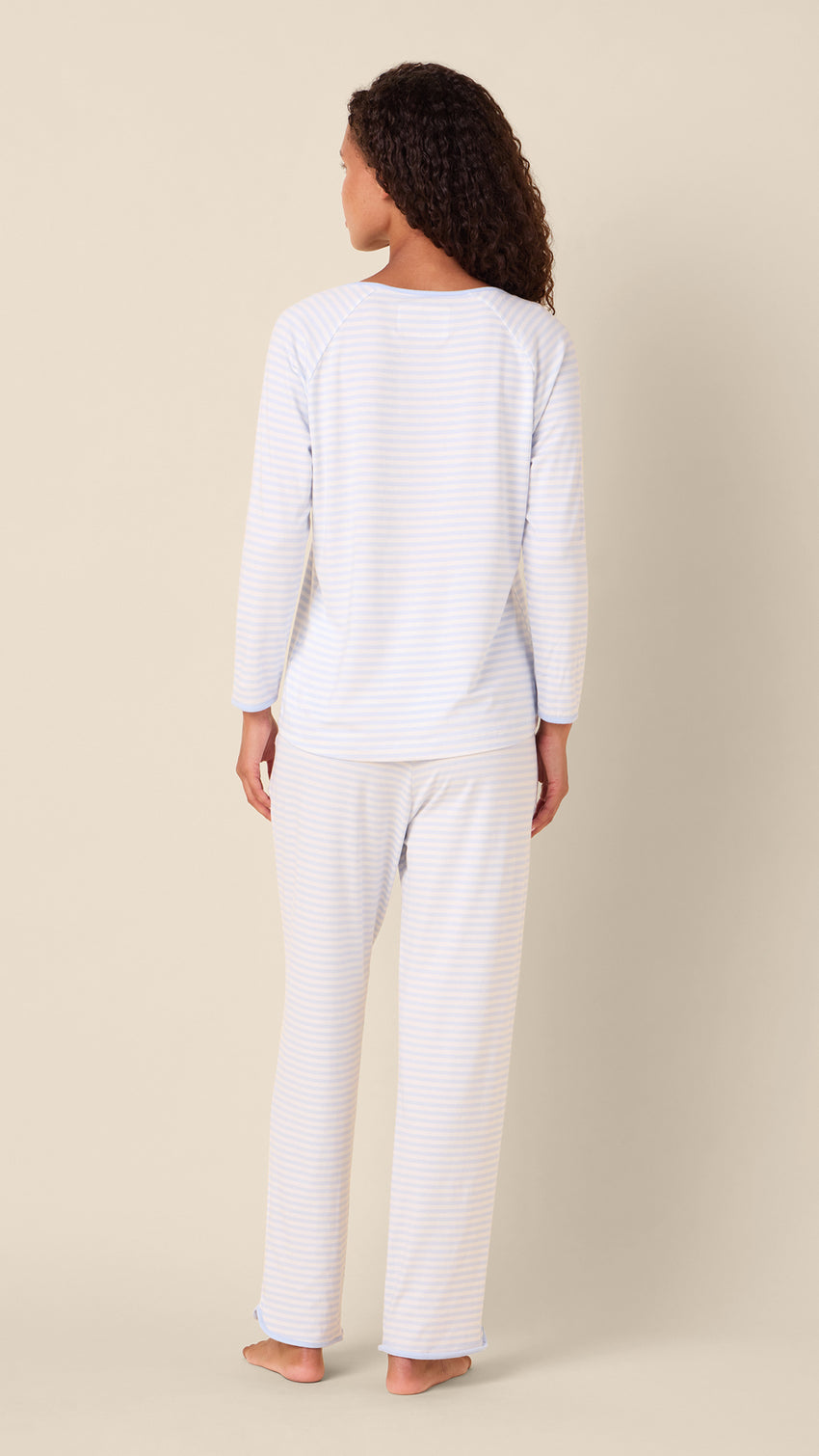 Essential Stripe Pima Knit Simple Set - Heavenly Blue Hover Heavenly Blue