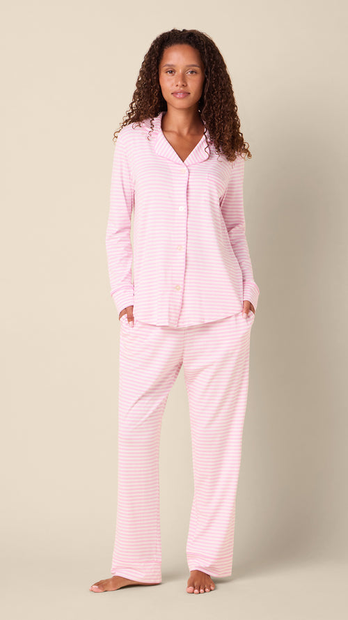 Essential Stripe Pima Knit Pajama - Pink Moment Extra Pink Moment