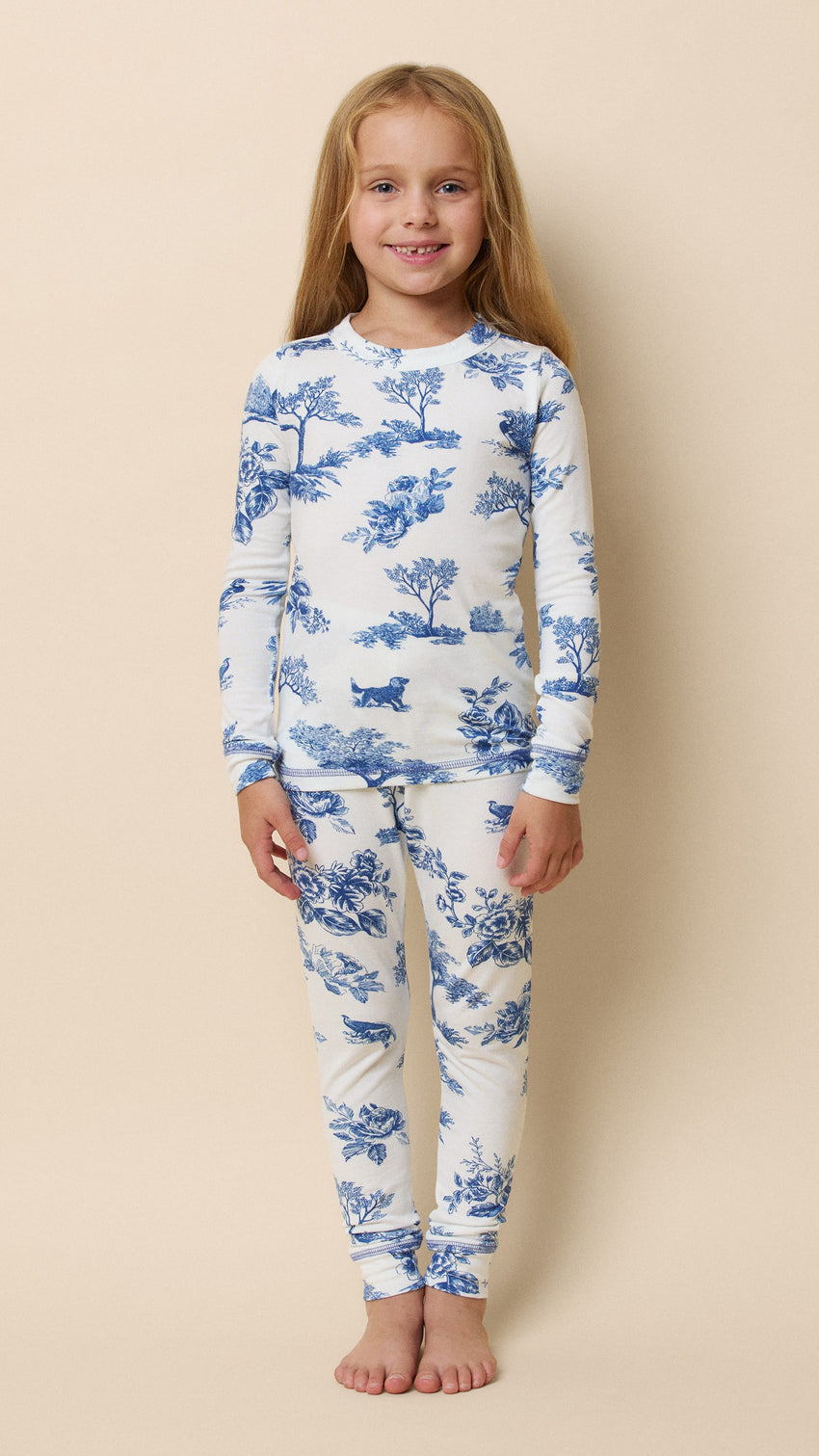 Field & Feather Pima Knit Kid's Pullover Set Extra Wide White