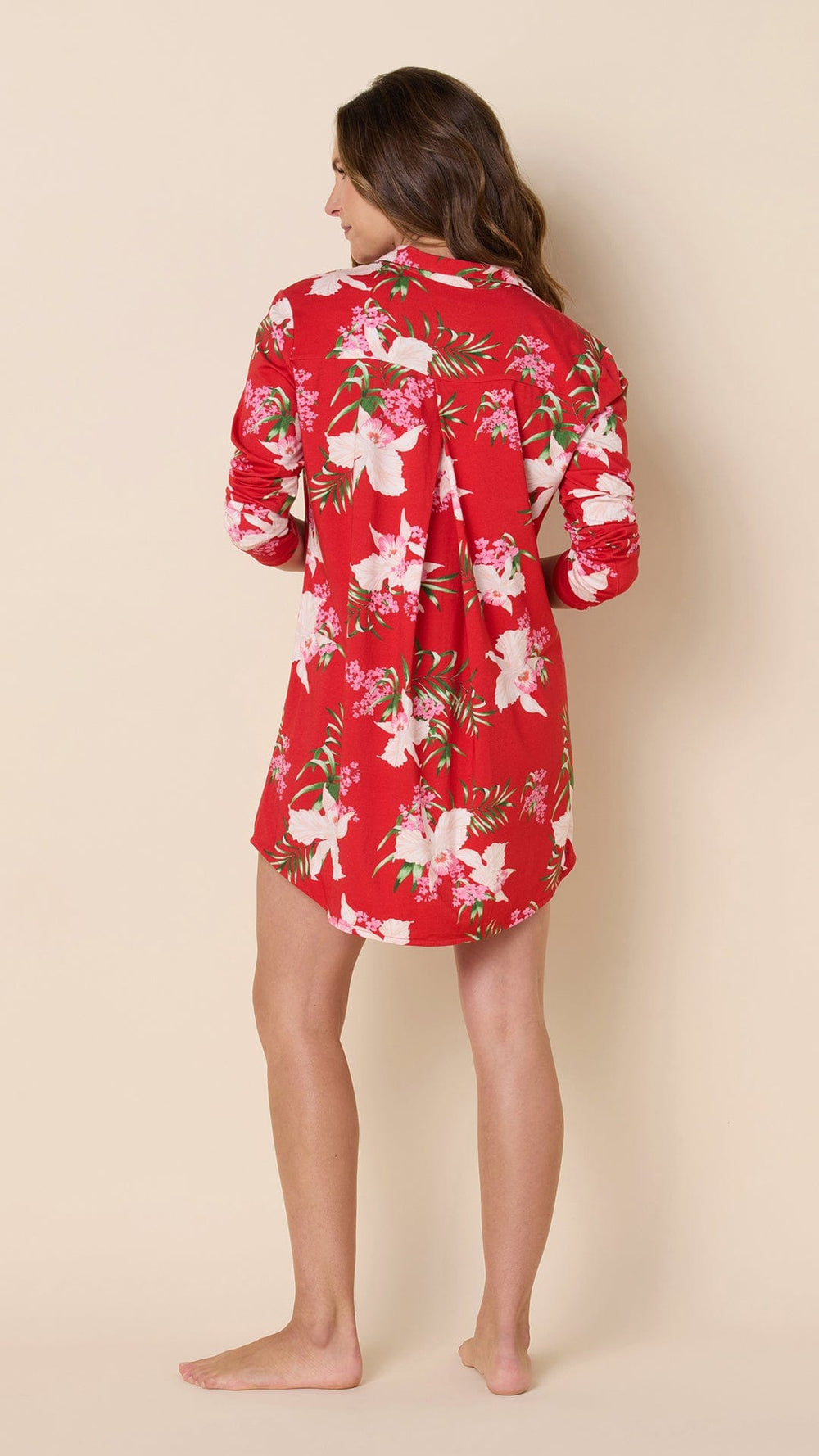 Flora Festiva Pima Knit Night Shirt Hover Red