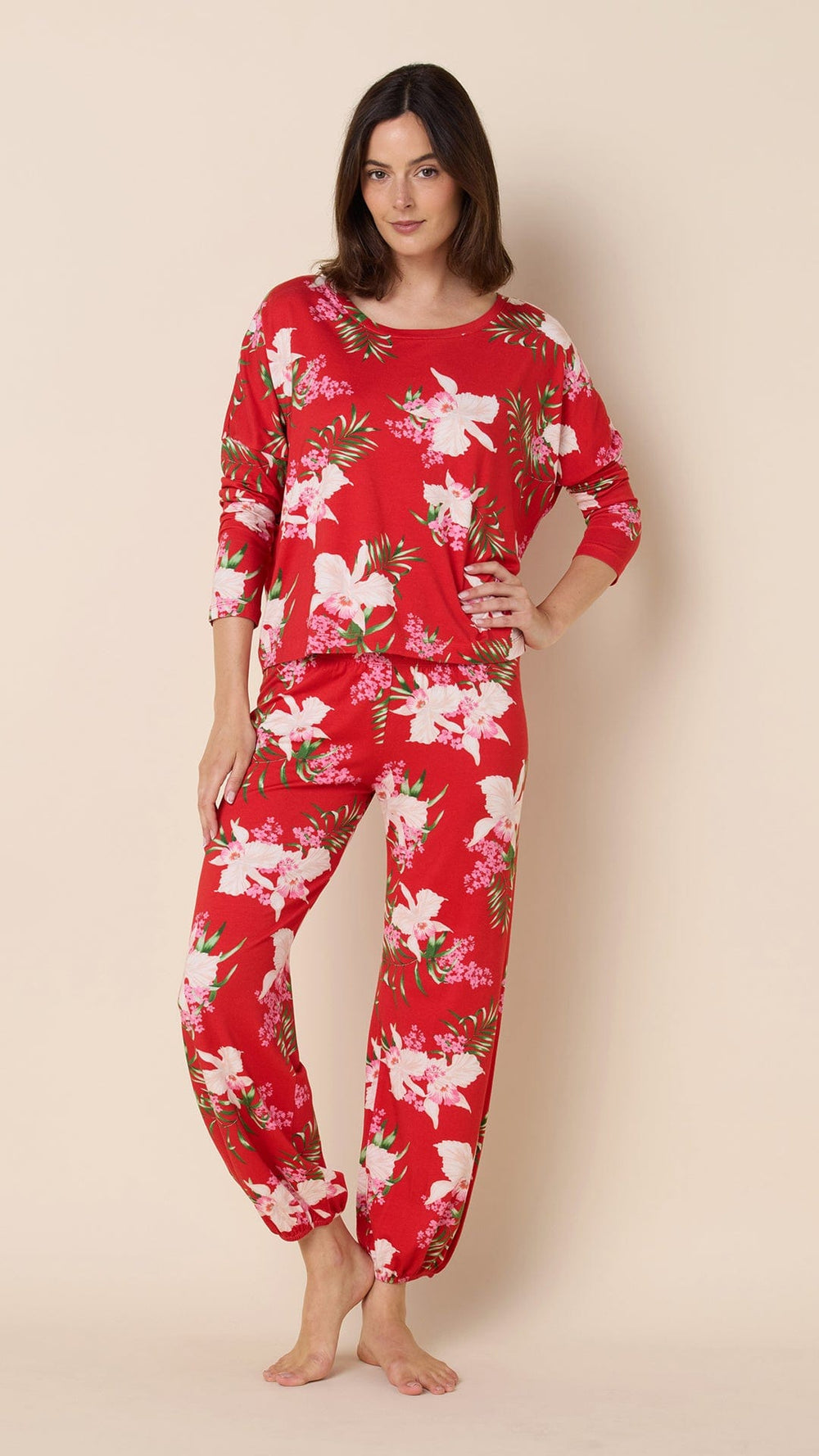 Flora Festiva Pima Knit Pullover Set Main Red