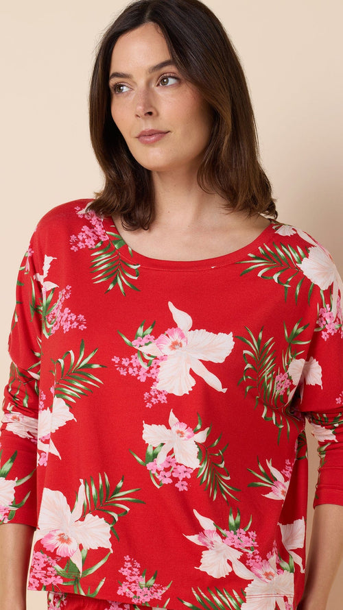Flora Festiva Pima Knit Pullover Set Extra Red