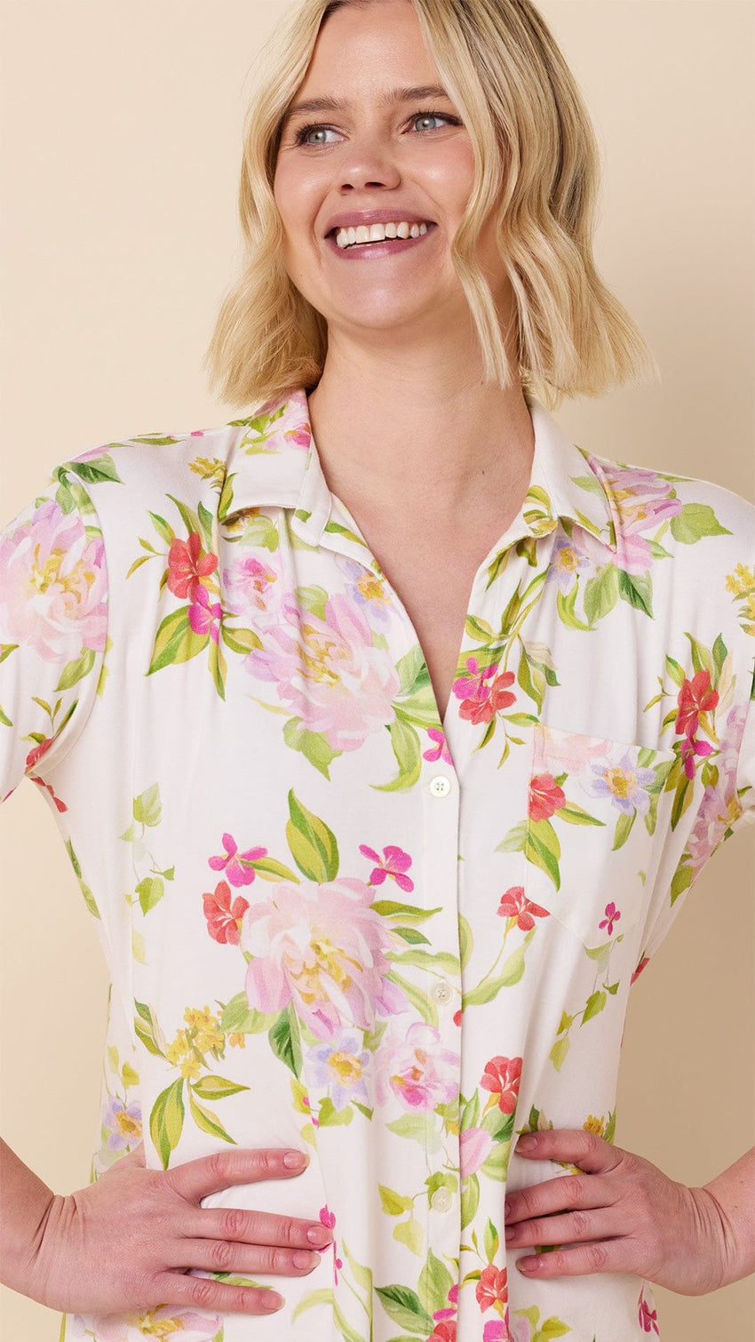 Florentina Pima Knit Night Shirt Extra White