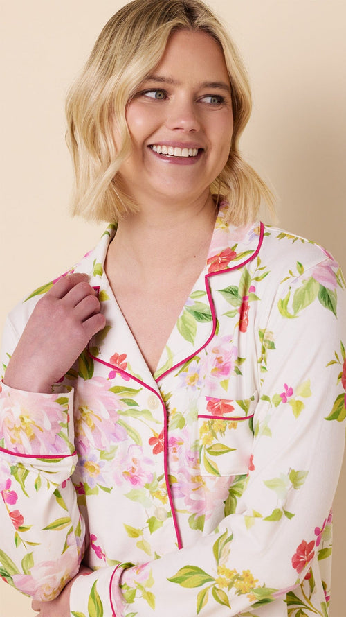 Florentina Pima Knit Long-Sleeved Pajama Extra White