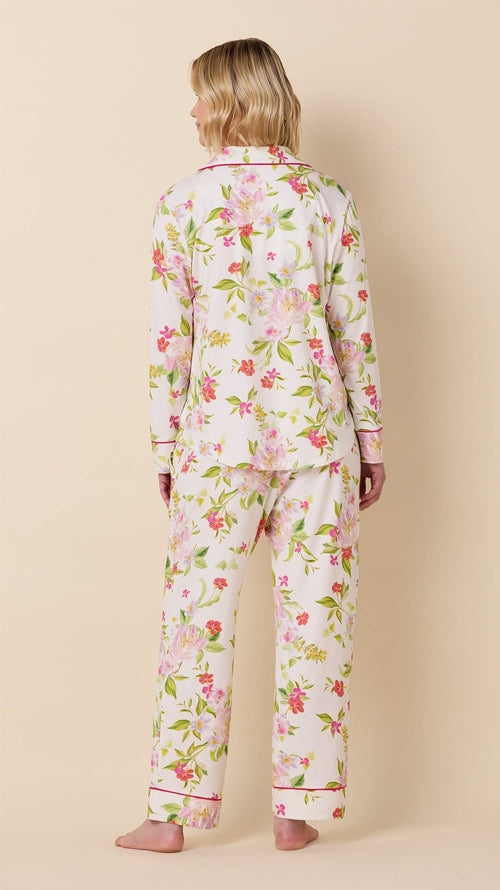 Florentina Pima Knit Long-Sleeved Pajama Hover White