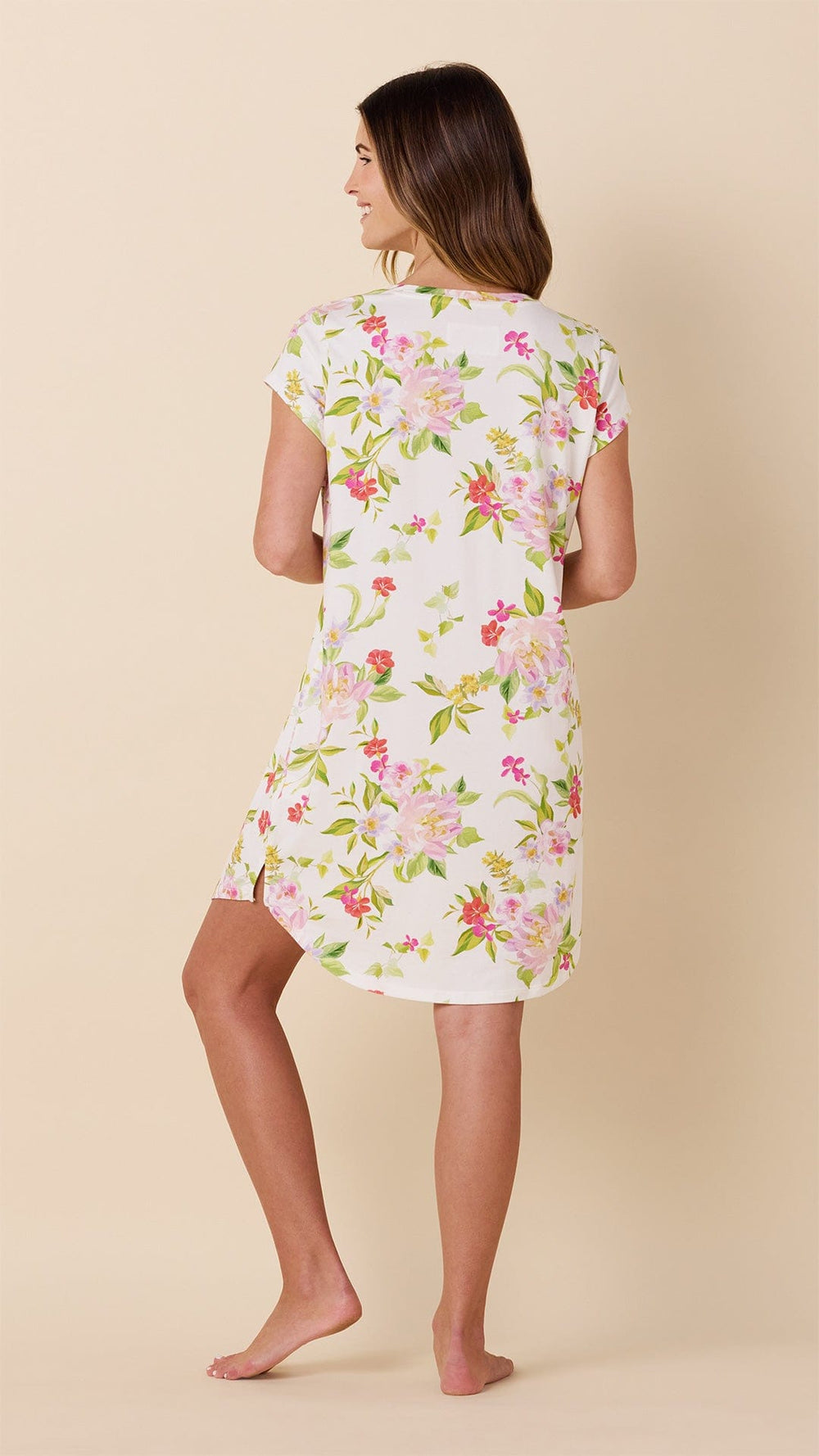 Florentina Pima Knit Short-Sleeved Sleep Shirt Extra White