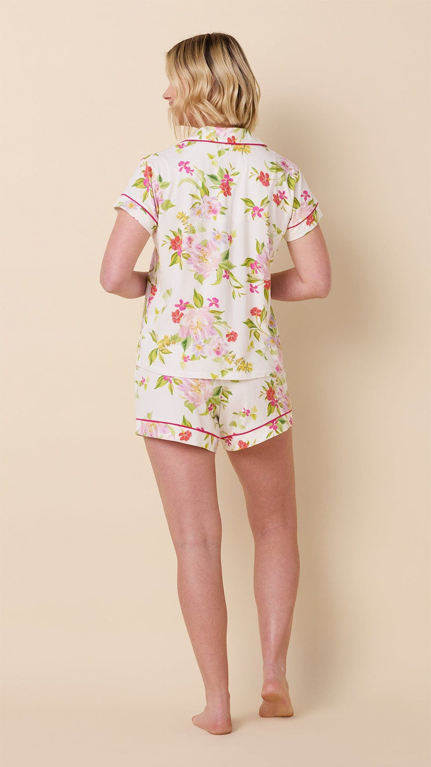 Florentina Pima Knit Short Set Hover White