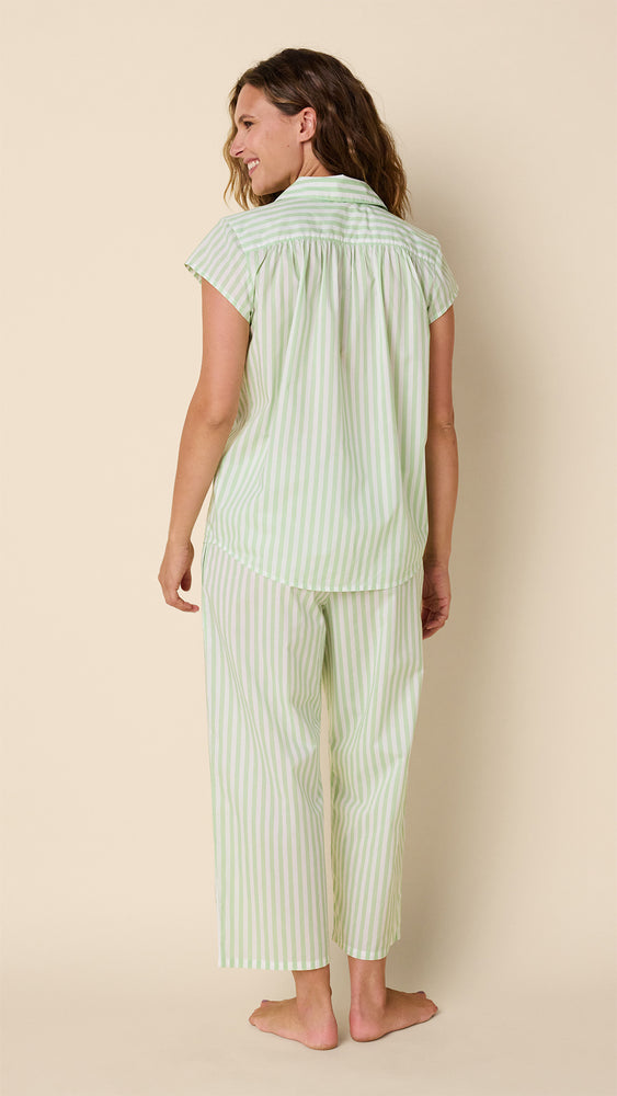 Classic Stripe Luxe Pima Capri Set - Light Green Hover Light Green