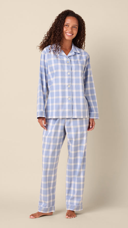 Harbor Blue Flannel Long-Sleeved Pajama Main Blue