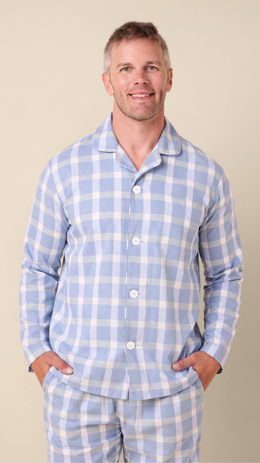 Harbor Blue Flannel Pajama Set Extra Blue